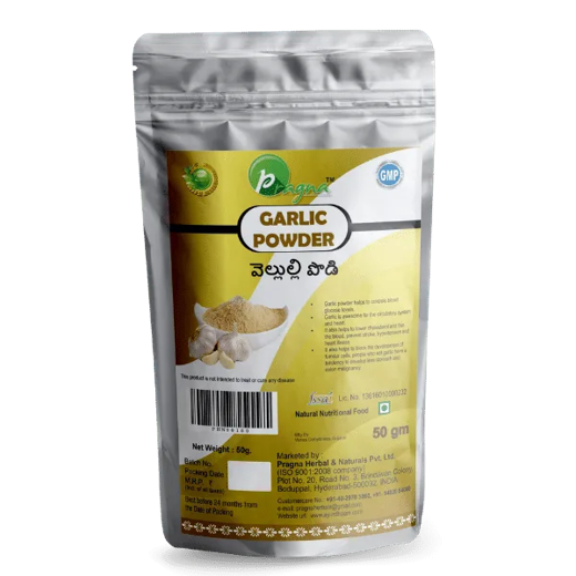 Pragna Garlic powder is 100% pure and natural.it Support the prevention and treatment of cardiovascular disease.
