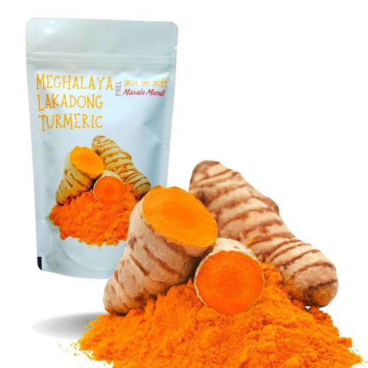 Curcumin Lakadong Turmeric 400gms and Bay Leaves Handpicked & Stem cut (20 grams) - Image 3