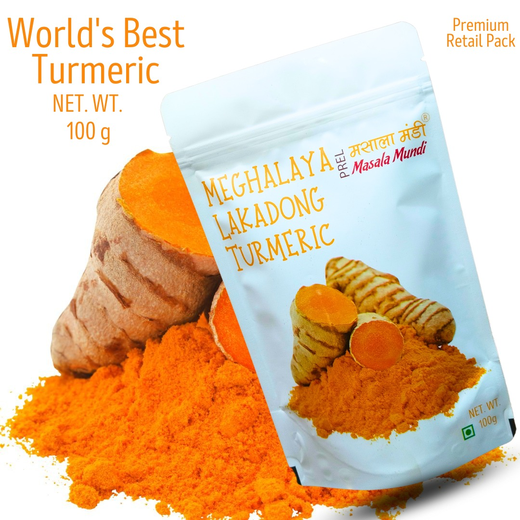 Masala Mundi Lakadong Turmeric Powder | 7+% Curcumin | Sourced from Jaintia Hills, Meghalaya 100g (Pack of 10)