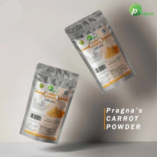 Pragna Carrot powder is 100% pure and natural. Carrot powder has potent antioxidant properties with high content of beta-carotene, Vitamins ( Vitamin A, Vitamin C, VItamin K and Vitamin B6 ) & Minerals (Zinc, Manganese, Magnesium, Potassium and Calcium), helps Protect Cells, Proteins & Enzymes from Environmental Stress. - Image 4