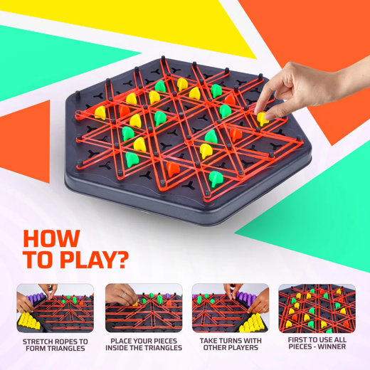 FLYI - Triangular Chess Game - Board Game -Elastic Band Game - Family Game - Image 2