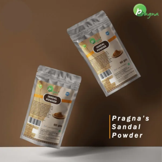 Pragna Sandal Powder is 100% pure and natural. It works as an anti-tanning agent. It can protect your skin from the sting of prickly heat. - Image 2