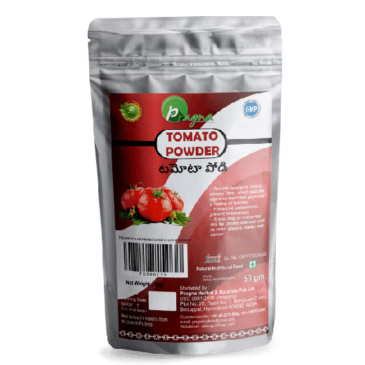 Pragna Tomato Powder is 100% pure and natural. Tomato powder is also high in dietary fibre, which is good for the digestive system and makes you feel full.