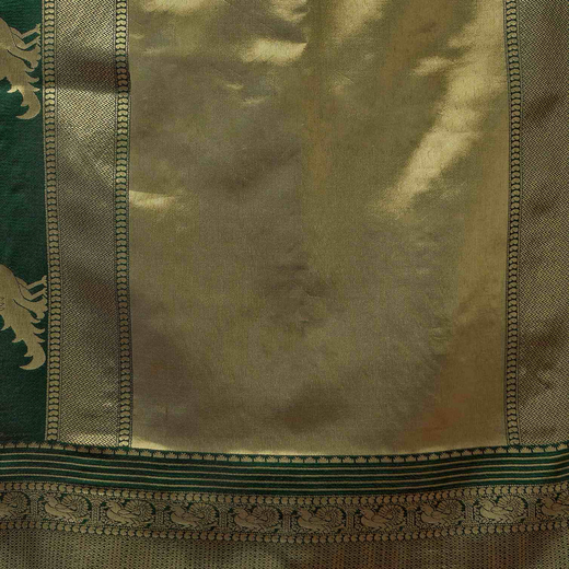 Pista Green Silk Woven Saree - Image 3