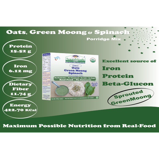 Oats, Green Moong, Spinach Porridge Mix - Image 2