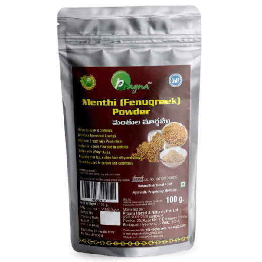 Pragna Fenugreek powder is 100% pure and natural. Reduce the risk of heart and blood pressure conditions.