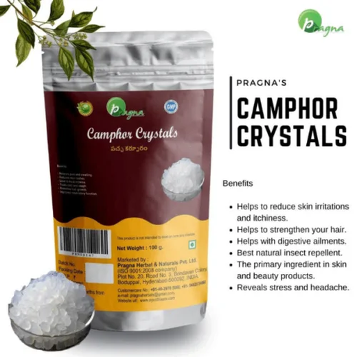 Pragna’s Camphor (pachcha carpooram) has a wide variety of topical uses due to its antibacterial, antifungal, and anti-inflammatory properties. - Image 4