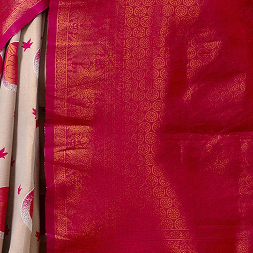 Grey Silk Woven Banarasi Saree - Image 3