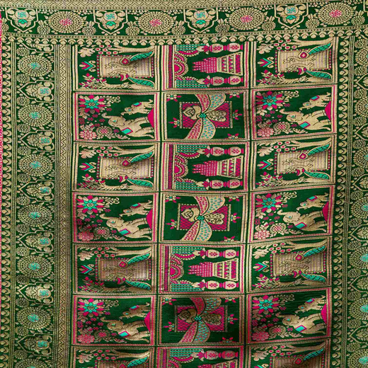 Rani Pink Silk Woven Patola Saree - Image 3