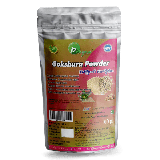 Pragna Goksura powder is 100% pure and natural.Bodybuilding, kidney problems, PCOS, skin diseases, prostate gland disorders, and heart problems all improve using Gokshura.