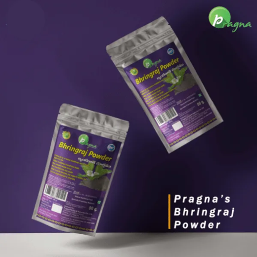 Pragna Bringraj powder is 100% pure and natural.Bhringraj powder is very beneficial to prevent hair fall due to its Keshya (hair growth enhancer) property. - Image 4