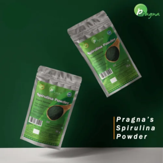 Pragna Spirulina Powder is 100% pure and natural. It helps in the management of iron and haemoglobin levels in the body. - Image 4