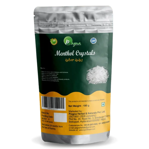 Pragna’s Menthol (Pudina puvvu) contains fair amounts of several nutrients and is an especially good source of vitamin A and antioxidants.