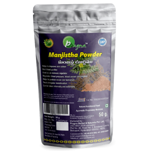 Pragna Manjistha Powder is 100% pure and natural. Manjistha also has the properties of Raktashodhak (blood purifier) and Pitta balance, which help in blood purification and liver function improvement. - Image 3