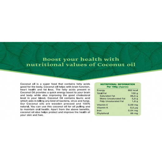 Pragati Natural Coconut Oil 1L (Cold Pressed) - Image 2