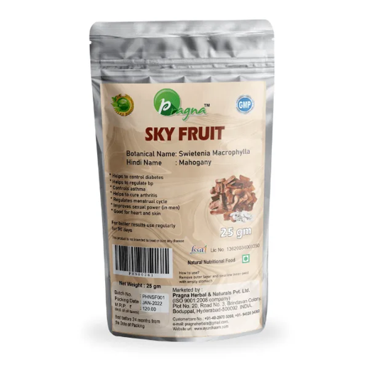 Pragna’s Sky Fruit is a 100% pure and natural. . Sky fruit is a popular herbal medicine for improving blood circulation, controlling blood sugar levels in diabetics, and treating impotence.