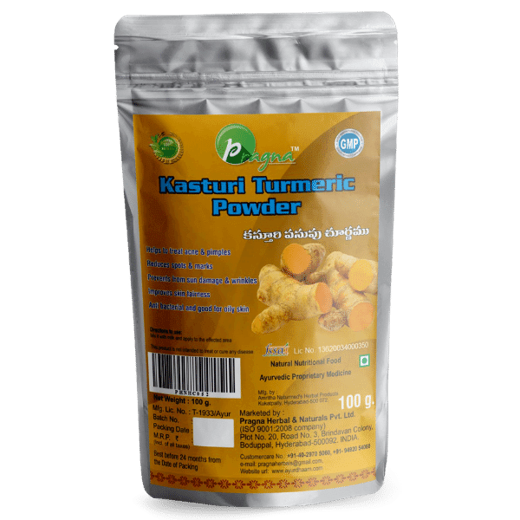 Pragna’s Kasthuri Turmeric powder is excellent for treating acne and renewing the skin. It eliminates dead skin cells, lowers pigmentation, and prevents wrinkles.