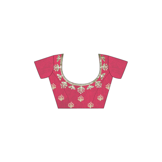 Rose Pink Silk Sequence Embroidery Saree - Image 2
