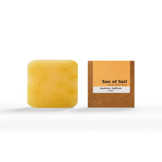 Handmade Soap with Kashmir Saffron for Skin Brightening and Reducing Tanning| Luxury Beauty Soap with Goat Milk| No Colours| No Parabens -120gm each (Pack of 3) - Image 3