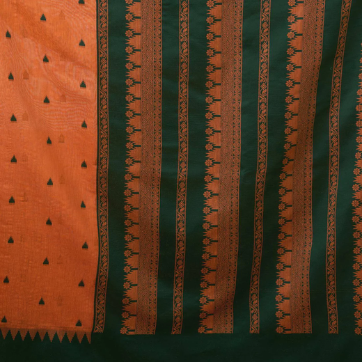 Orange Chanderi Woven Saree - Image 3