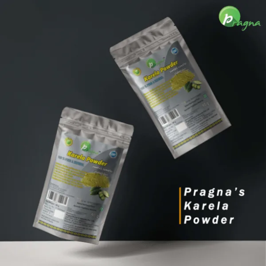 Pragna Karela Powder is 100% pure and natural. It is useful in treating various skin infections like ringworm, psoriasis, and itching. Karela juice adds lustre to the hair and combats dandruff, hair loss, and split-ends. - Image 4
