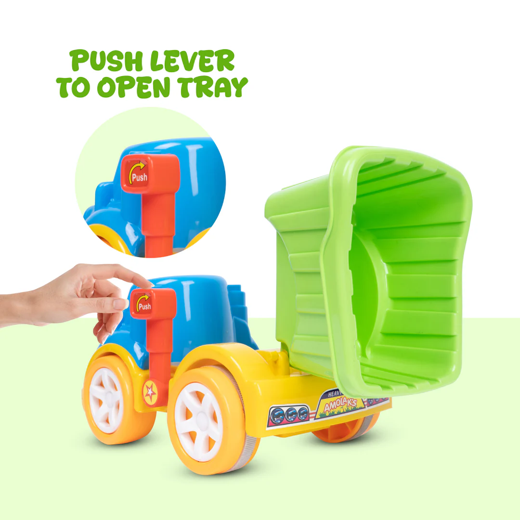 FLYI Durable Dumper Truck Toy – Heavy Duty Friction-Powered Fun for 2+ Years - Image 2