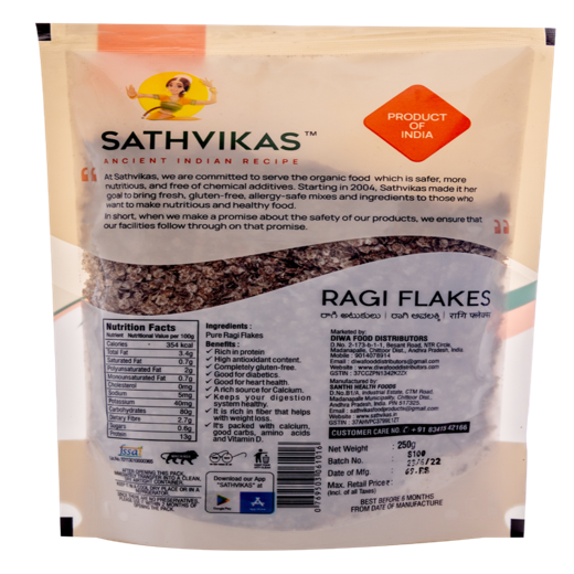 Ragi Atukulu / Finger Millet Poha / Ragi Flakes (250 grams) Pack Of 1. - Image 2